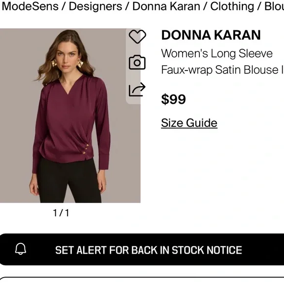 DONNA KARAN OLIVE GREEN BLOUSE - Picture 10 of 10